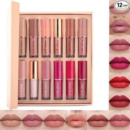 Velvet Matte Liquid Lipstick Set 💄✨ – 12 Shades of Gorgeous!