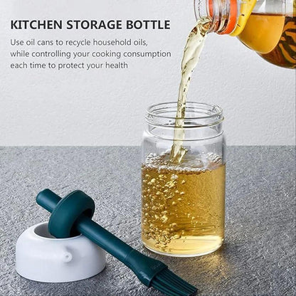 🧴🍳 2-in-1 Oil Dispenser Bottle with Silicone Brush – Smart Cooking Made Easy!