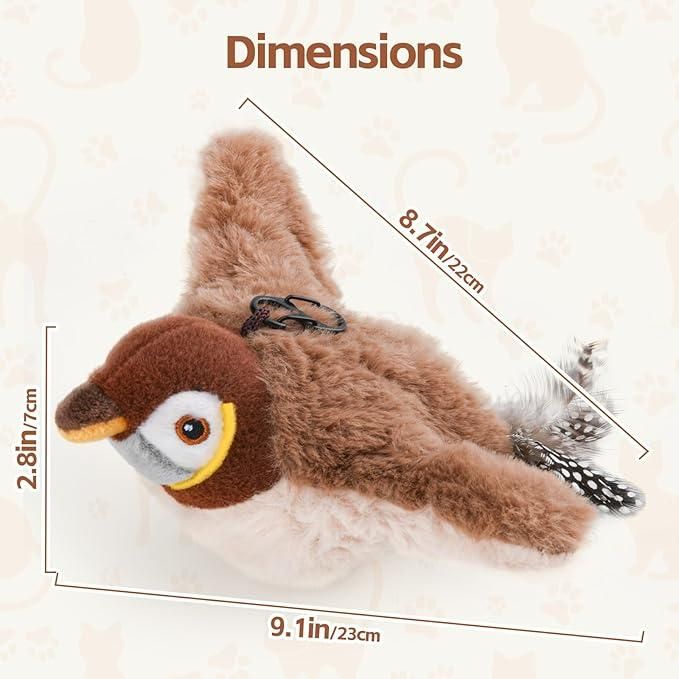 🐦 Simulation Sparrow Cat Toy – Flap, Chirp & Play All Day! 🐾