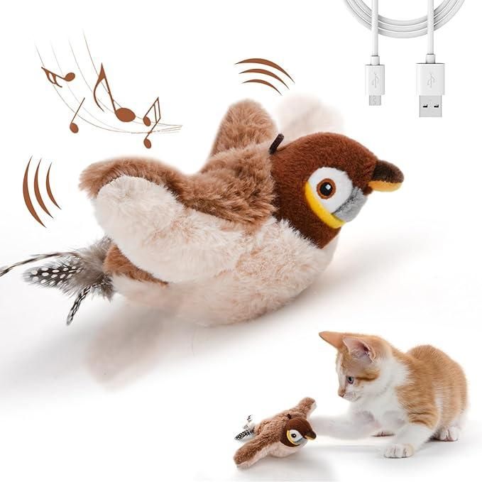 🐦 Simulation Sparrow Cat Toy – Flap, Chirp & Play All Day! 🐾