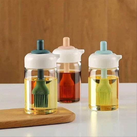 🧴🍳 2-in-1 Oil Dispenser Bottle with Silicone Brush – Smart Cooking Made Easy!