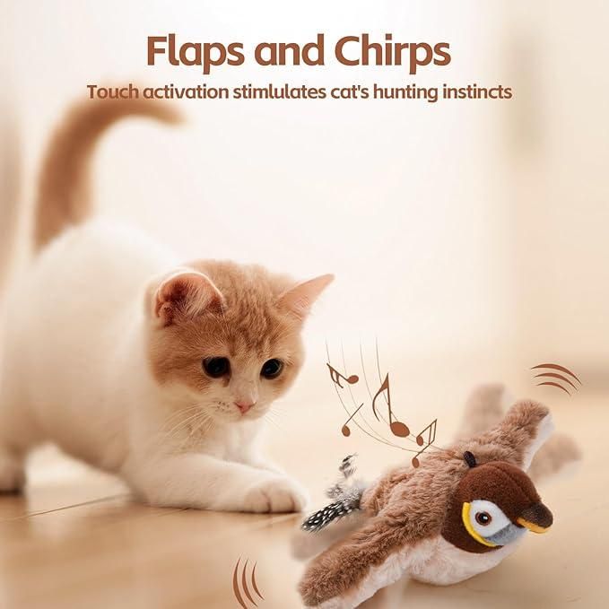 🐦 Simulation Sparrow Cat Toy – Flap, Chirp & Play All Day! 🐾